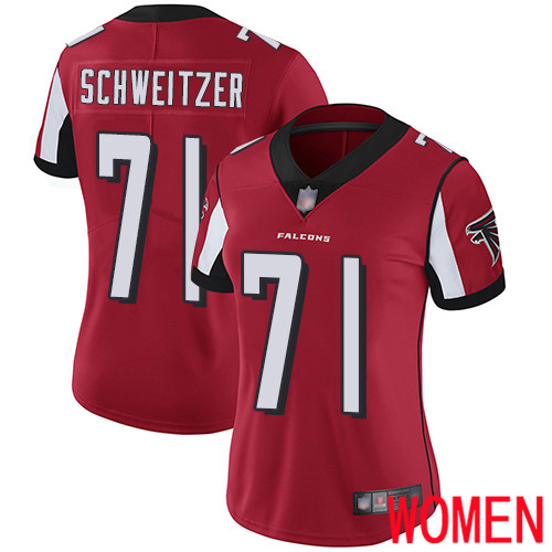 Atlanta Falcons Limited Red Women Wes Schweitzer Home Jersey NFL Football #71 Vapor Untouchable